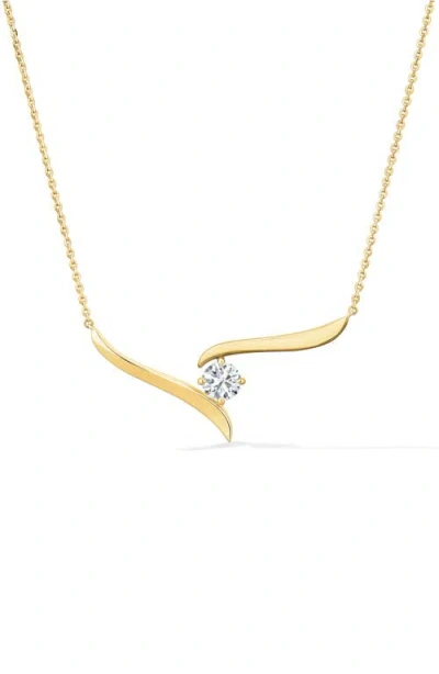 Hearts On Fire Vela Crossover Pendant Necklace In Yellow Gold/diamond