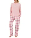 Heat Holders 2-piece Women's Felicity Pajama Top And Pants Set In Pink
