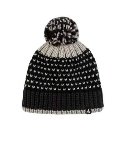 Heat Holders Arles Patterned Pom-pom Hat In Black,gray