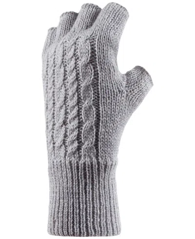 Heat Holders Ayla Cable Knit Fingerless Gloves In Grey