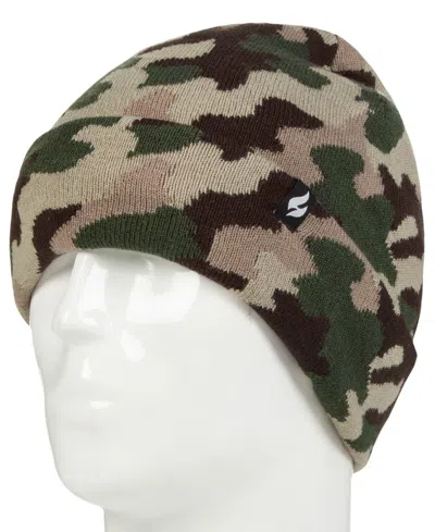 Heat Holders Kids' Boys 8-16 Gavin Camouflage Knit Roll Up Hat In Green