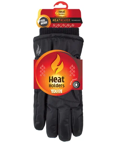 Heat Holders Kids' Boys S-xl Blizzard Gloves In Black