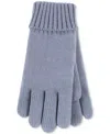 Heat Holders Carina Flat Knit Gloves In Dusty Blue