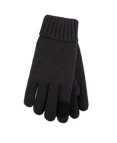 Heat Holders Carina Flat Knit Gloves In Black