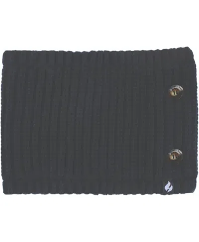 Heat Holders Clyde Solid Ribbed Side-button Neck Warmer In Metallic