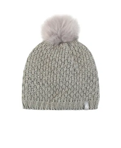 Heat Holders Corsica Basket Weave Pom-pom Hat In Gray