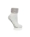 Heat Holders Feather Top Solid Lounge Socks In Silver Gray