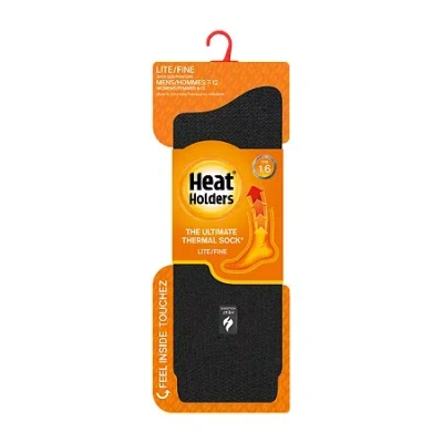 Heat Holders Lite Dunlin Mens 1 Pair Crew Socks In Black