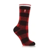 Heat Holders Lite Riley Womens 1 Pair Crew Socks In Red