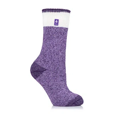 Heat Holders Lite Willow Womens 1 Pair Crew Socks In Purple