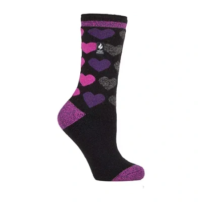 Heat Holders Lite Womens 1 Pair Crew Socks In Black