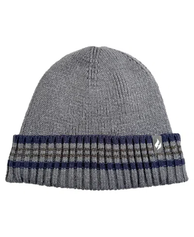 Heat Holders Men's Bjorn Ribbed Striped Beanie In Gray