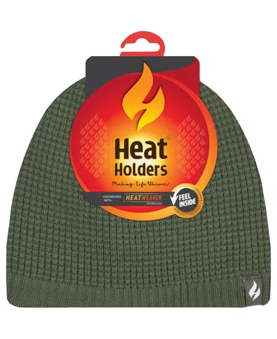 Heat Holders Men's Derek Waffle-knit Heatweaver Beanie In Green