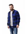 Heat Holders Men's Jax Long Sleeve Plaid Shirt Jacket In Cobalt,black