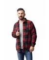 Heat Holders Men's Jax Long Sleeve Plaid Shirt Jacket In Crimson,black