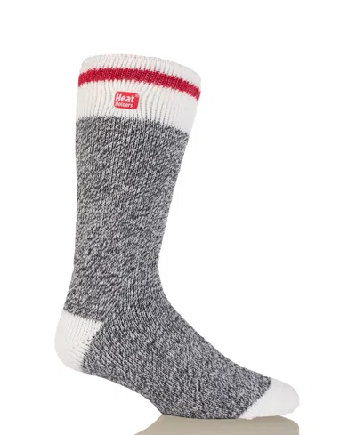 Heat Holders Men's Original Cream Block Twist Thermal Socks In Charcoal