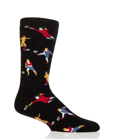 Heat Holders Men's Lite Jack Novelty Crew Sock In Soccer - Black