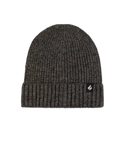 Heat Holders Men's Lite Oliver Rib Knit Roll Up Hat In Charcoal