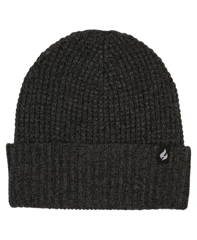 Heat Holders Men's Luke Waffle-knit Roll-up Beanie In Gray