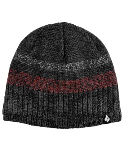 Heat Holders Men's Marled Stripe Ribbed Cuff Heatweaver Astor Beanie In Multi