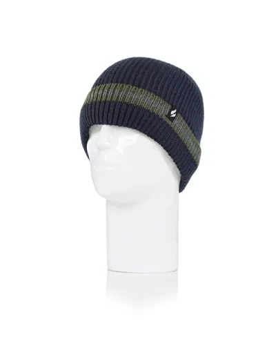 Heat Holders Men's Simon Rib Knit Roll Up Hat In Navy