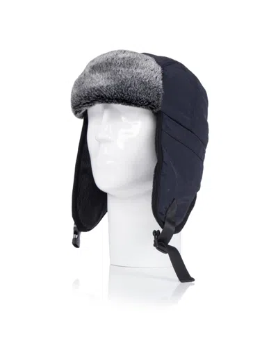 Heat Holders Men's Tim Aviator Hat With Artificial Fur Cuff In Black