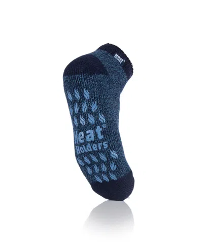 Heat Holders Men's Twist Ankle Slipper Sock In Navy,denim With Denim Grip