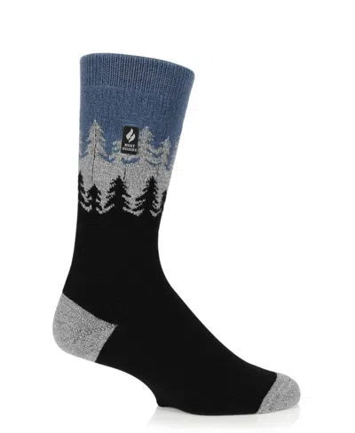 Heat Holders Men's Ultra Lite Balsam Trees Crew Sock In Black