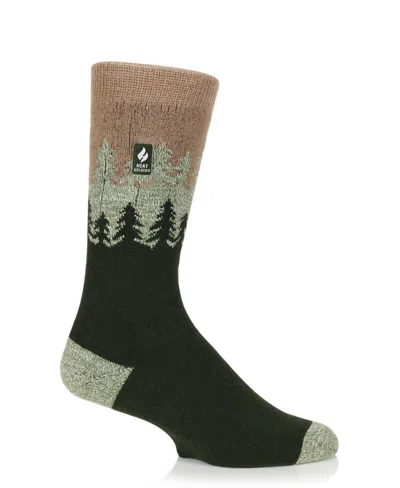 Heat Holders Men's Ultra Lite Balsam Trees Crew Sock In Green