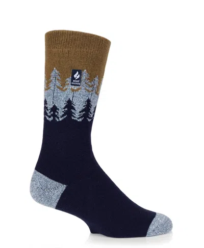 Heat Holders Men's Ultra Lite Balsam Trees Crew Sock In Navy