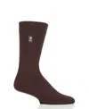 Heat Holders Men's Ultra Lite Cardinal Solid Crew Sock In Brown