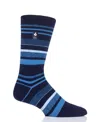 Heat Holders Men's Ultra Lite George Stripe Crew Sock In Navy