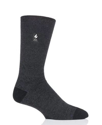 Heat Holders Men's Ultra Lite Robin Twist Crew Sock In Black