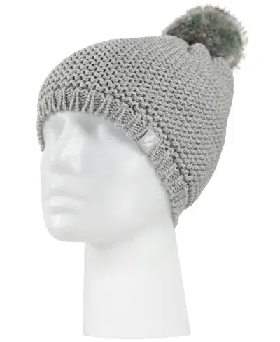 Heat Holders Paris Purl Stitch Pom-pom Hat In Grey