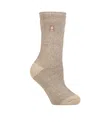 Heat Holders Payton Twist Heel Toe Crew Socks In Taupe