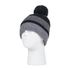 Heat Holders Snow Sports Striped Womens Moisture Wicking Beanie In Black
