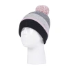 Heat Holders Snow Sports Striped Womens Moisture Wicking Beanie In Gray