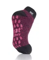 Heat Holders Twist Ankle Slipper Sock In Charcoal,raspberry