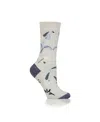 Heat Holders Ultra Lite Eloise Floral Crew Sock In Light Gray