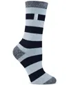 Heat Holders Ultra Lite Luisa Stripe Crew Socks In Navy