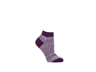 Heat Holders Ultra Lite Magnolia Twist Ankle Socks In Purple,lilac