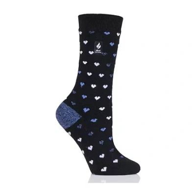 Heat Holders Ultra Lite Womens 1 Pair Crew Socks In Black