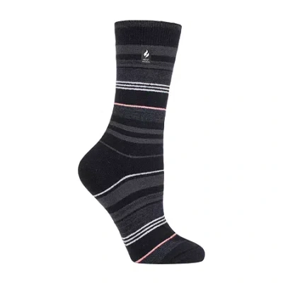 Heat Holders Ultra Lite Womens 1 Pair Crew Socks In Black