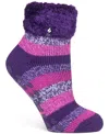 Heat Holders Women's Annabelle Stripe Lounge Socks In Purple