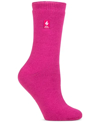 Heat Holders Women's Camellia Solid Crew Socks In Pink
