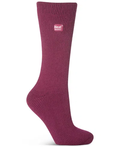 Heat Holders Women's Camellia Solid Crew Socks In Purple