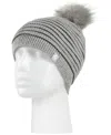 Heat Holders Women's Cannes Ribbed Pom-pom Hat In Grey