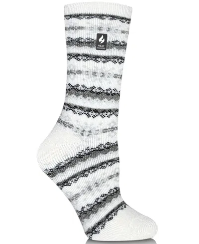 Heat Holders Women's Lite Elin Nordic Crew Socks In White
