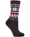 Heat Holders Women's Lite Melissa Fairisle Crew Socks In Black