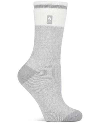 Heat Holders Women's Lite Willow Block Twist Crew Socks In Gray